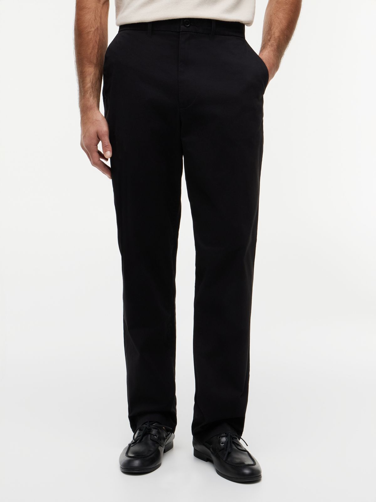 Dover Regular Straight Leg Twill Chinos — Black