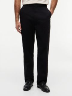 Dover Regular Straight Leg Twill Chinos — Black 1