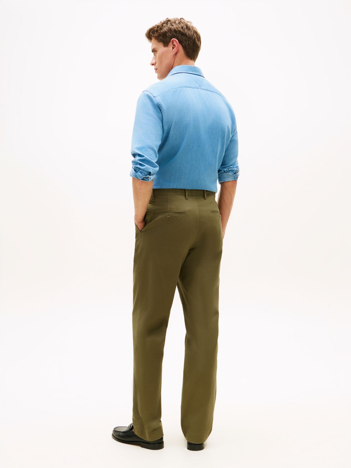 Dover Regular Straight Leg Twill Chinos — Green