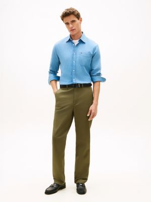 green dover relaxed fit twill-chinos mit tommy-tape für herren - tommy hilfiger
