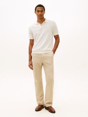 khaki dover signature tape relaxed twill chinos for men tommy hilfiger
