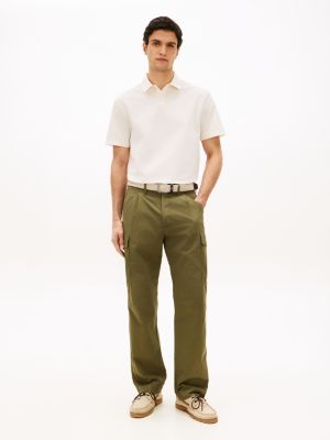 pantalon cargo dover léger à toucher papier green pour hommes tommy hilfiger