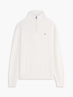 Textured Quarter-Zip Mock Neck Jumper — Yellow 5