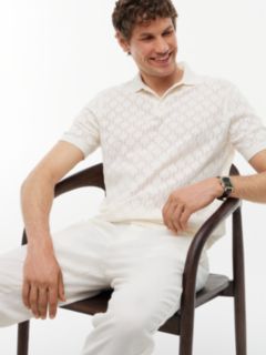 Regular Fit Pointelle Polo Shirt — Yellow 3