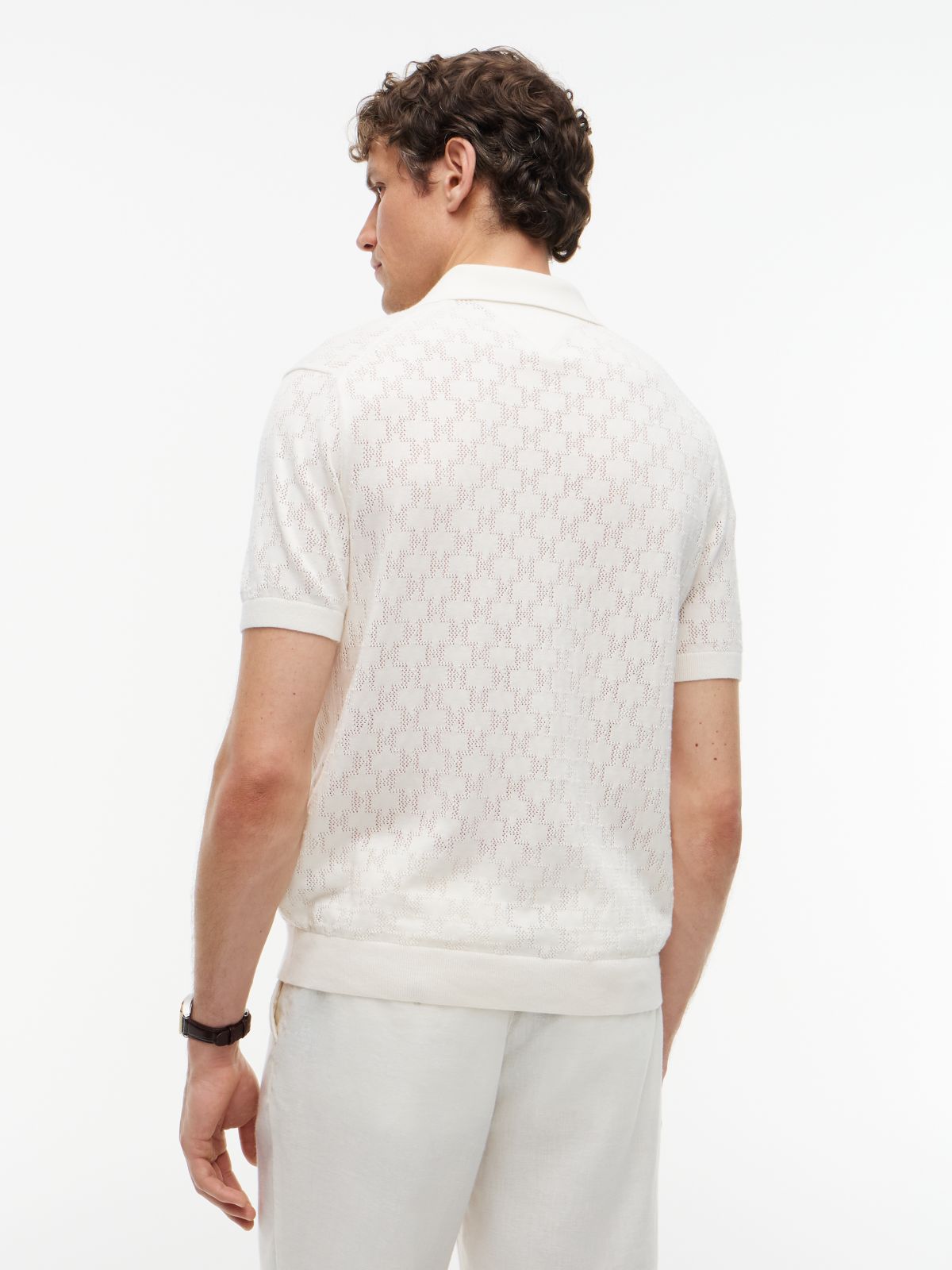 Regular Fit Pointelle Polo Shirt — Yellow