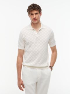 Regular Fit Pointelle Polo Shirt — Yellow 1
