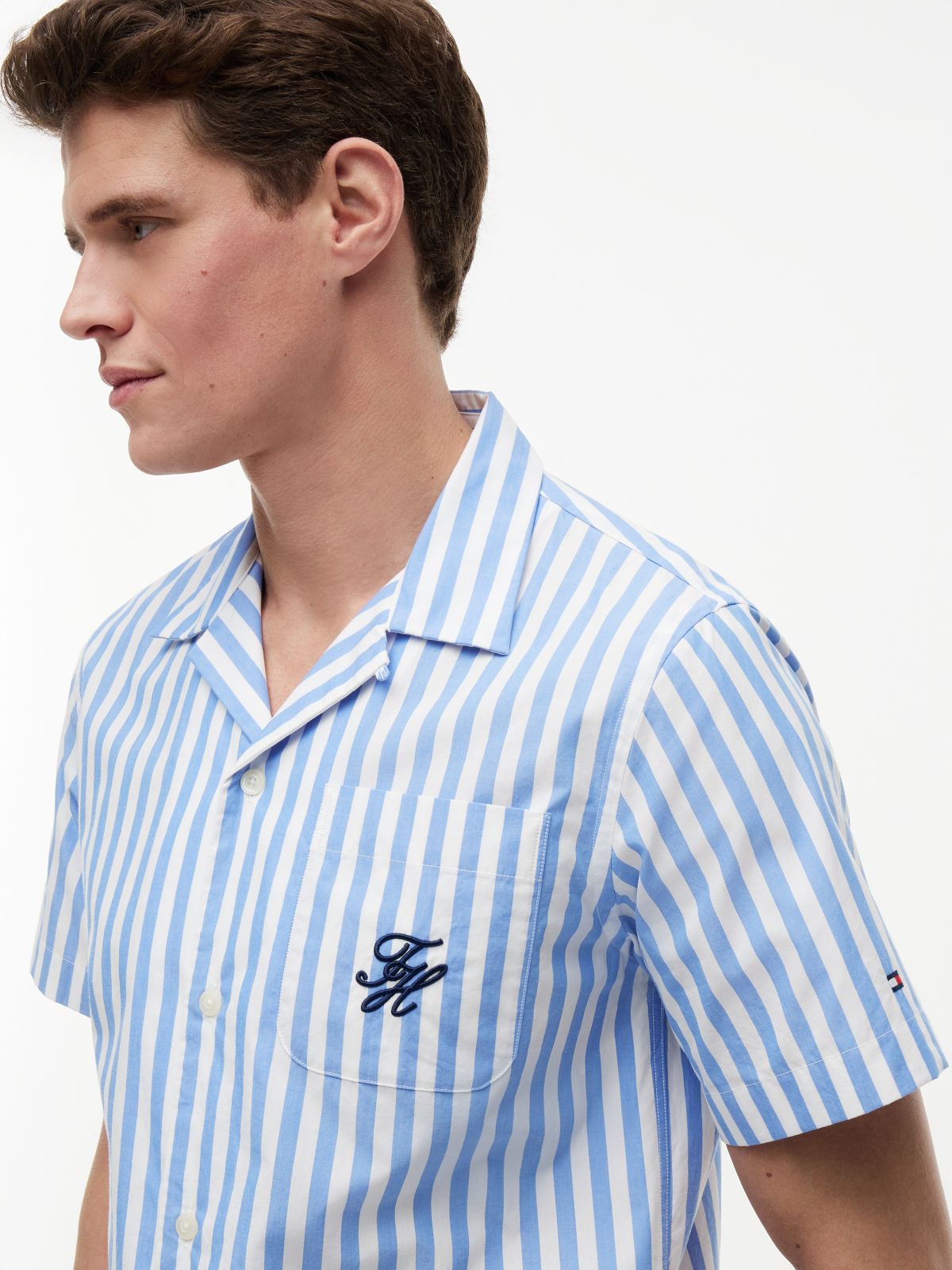 Regular Fit Paper Touch Short Sleeve Shirt — Blue