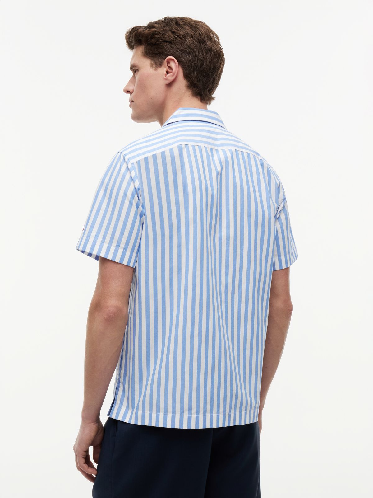 Regular Fit Paper Touch Short Sleeve Shirt — Blue