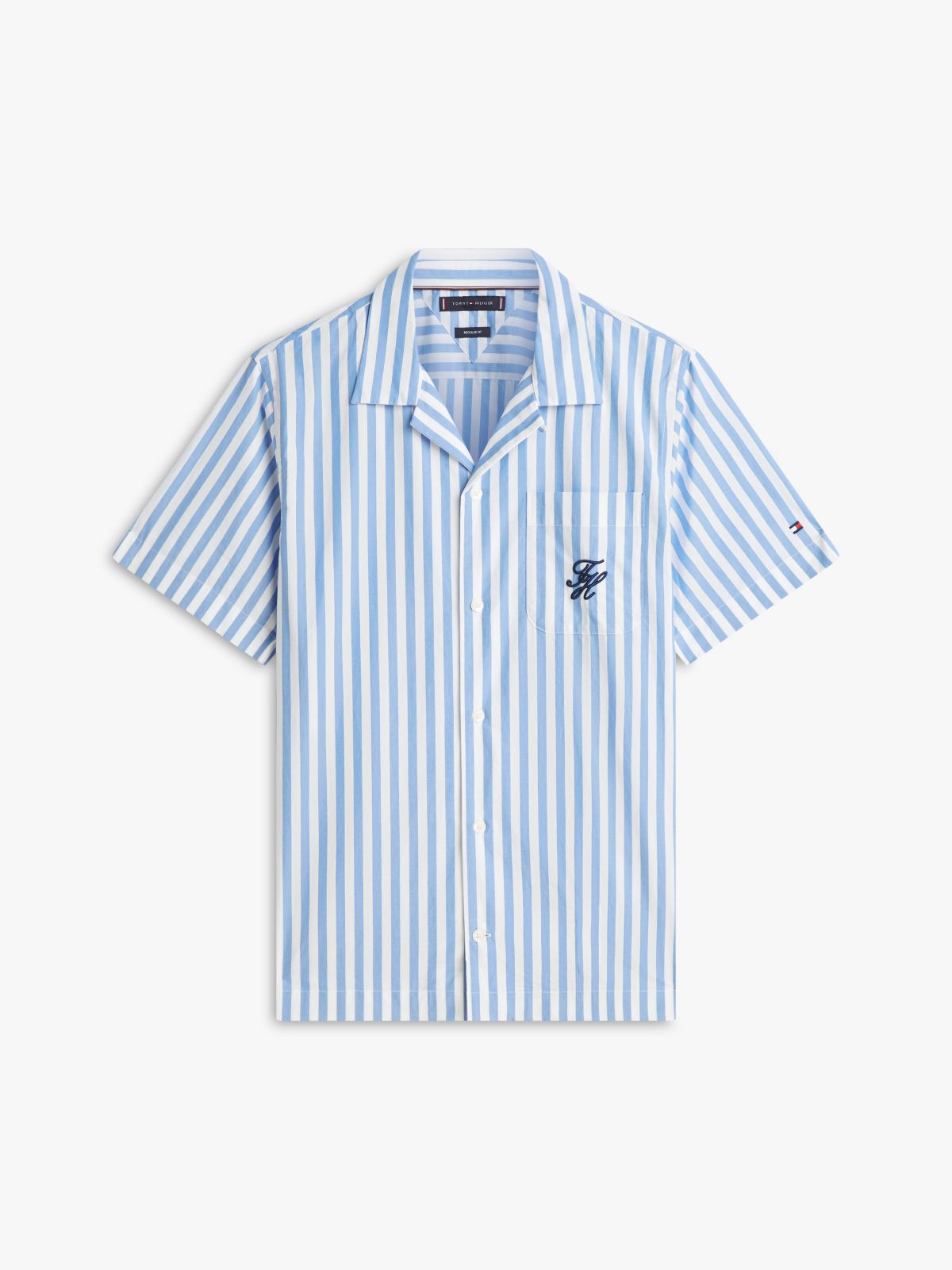 Regular Fit Paper Touch Short Sleeve Shirt — Blue