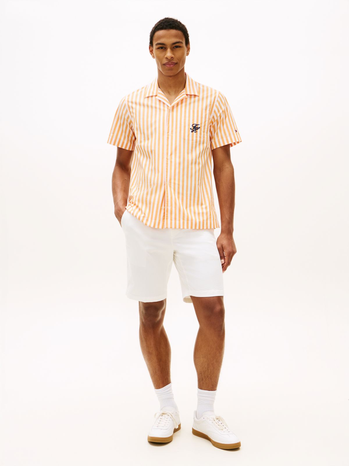 Regular Fit Paper Touch Short Sleeve Shirt — Orange