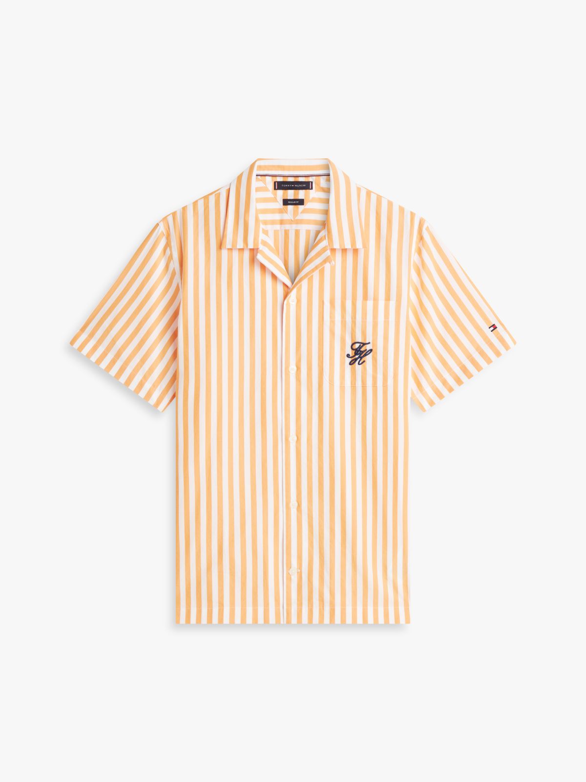 Regular Fit Paper Touch Short Sleeve Shirt — Orange