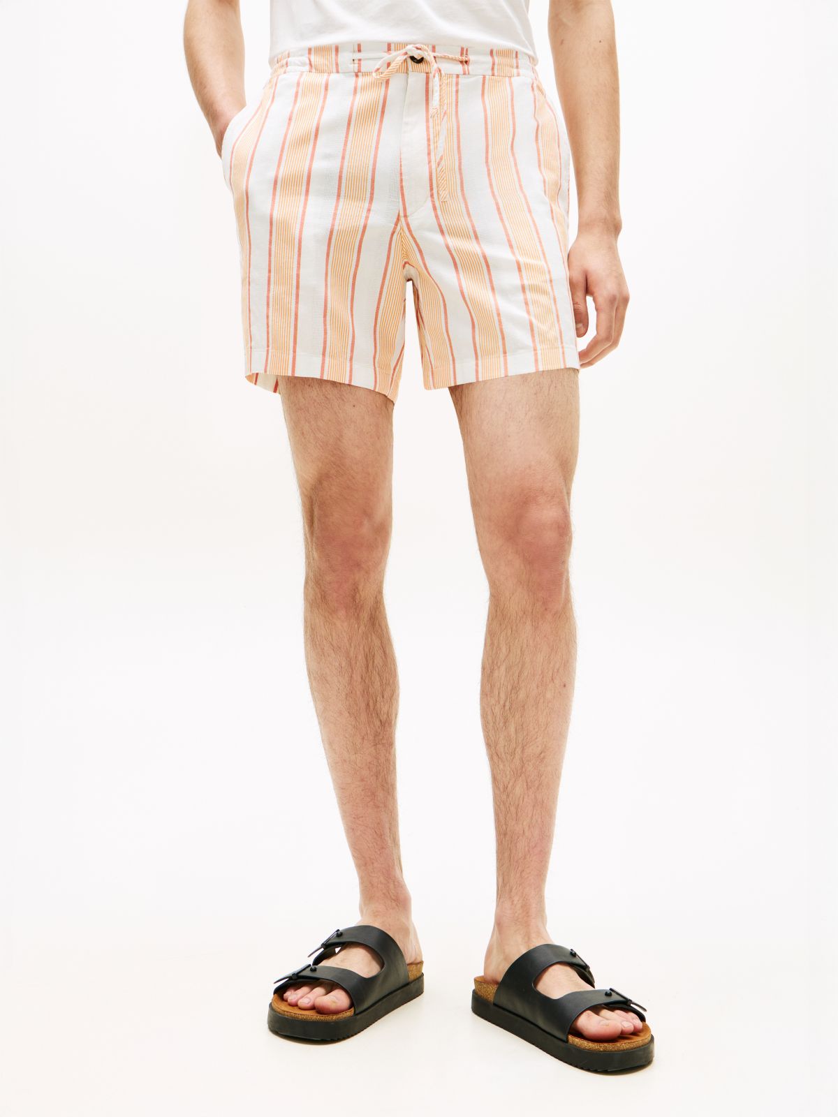 Dover Regular Straight Open Weave Dobby Shorts — Orange