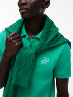 Regular Fit Logo Pique Polo Shirt — Green 3