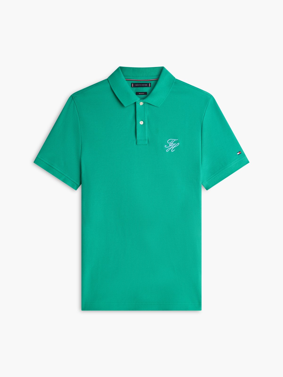 Regular Fit Logo Pique Polo Shirt — Green