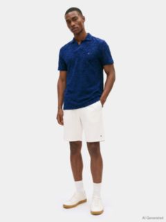 Regular Fit Jacquard Towelling Polo Shirt — Blue 2