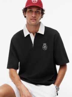Heritage Relaxed Back Embroidery Polo Shirt — Black 3