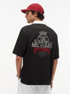 Heritage Relaxed Back Embroidery Polo Shirt — Black 4