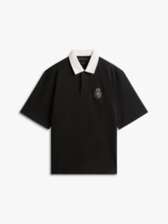 Heritage Relaxed Back Embroidery Polo Shirt — Black 5