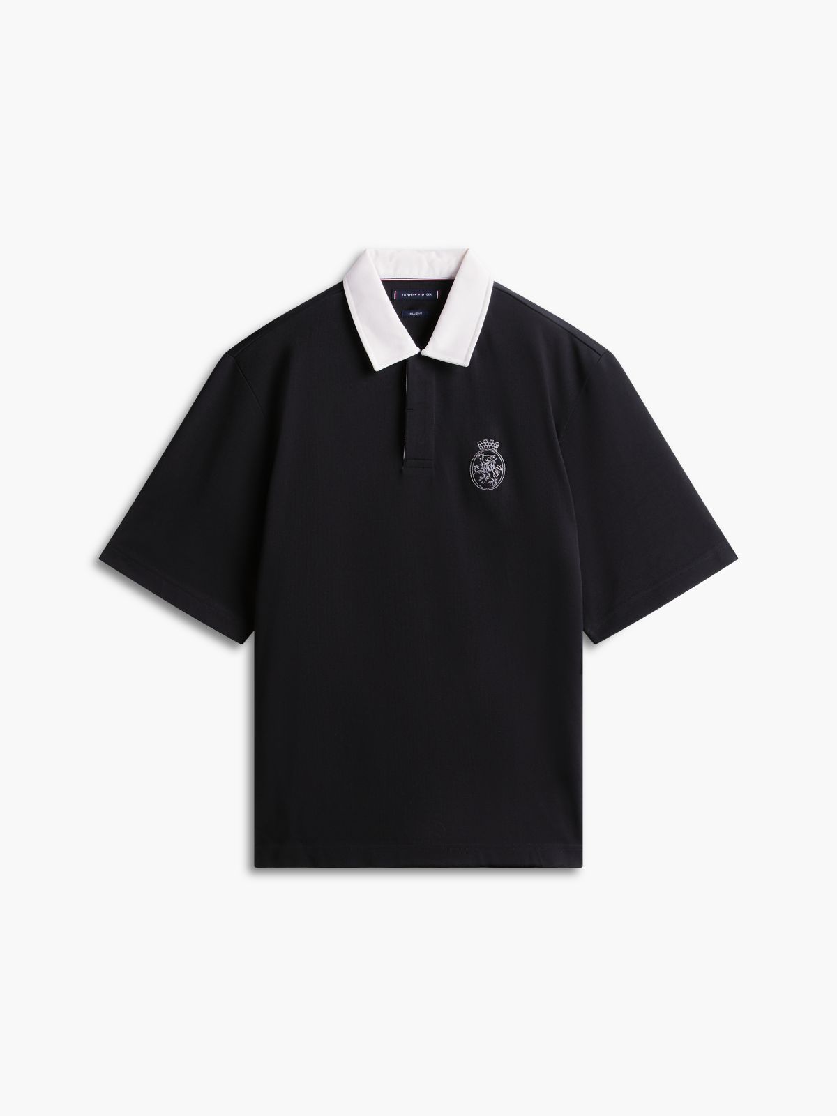 Heritage Relaxed Back Embroidery Polo Shirt — Black