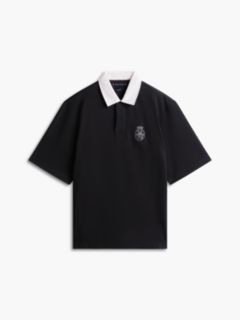 Heritage Relaxed Back Embroidery Polo Shirt — Black 6