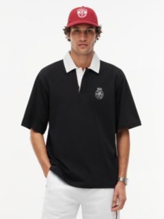 Heritage Relaxed Back Embroidery Polo Shirt — Black 1