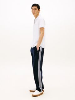 Crest Embroidery Velour Joggers — Blue 3