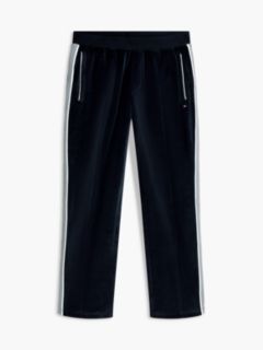 Crest Embroidery Velour Joggers — Blue 6