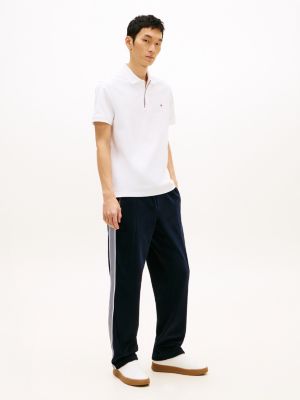 blue crest embroidery velour joggers for men tommy hilfiger