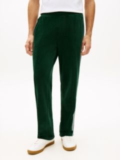 Crest Embroidery Velour Joggers — Green 2