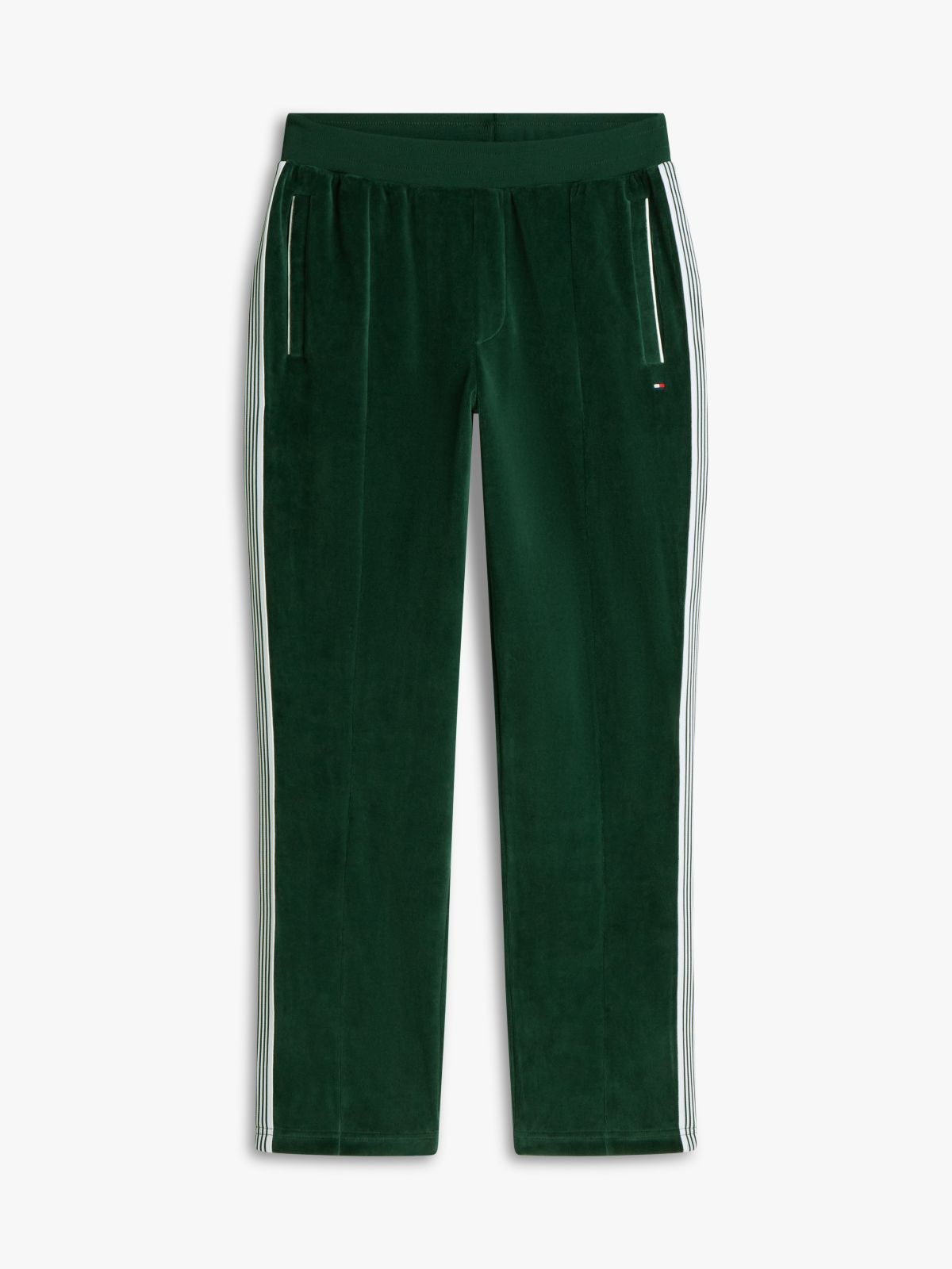 Crest Embroidery Velour Joggers — Green