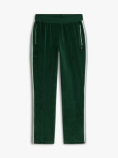 Crest Embroidery Velour Joggers — Green 6
