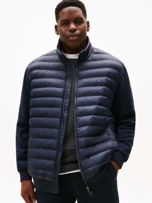 blue plus intechno knit zip-thru sweatshirt for men tommy hilfiger