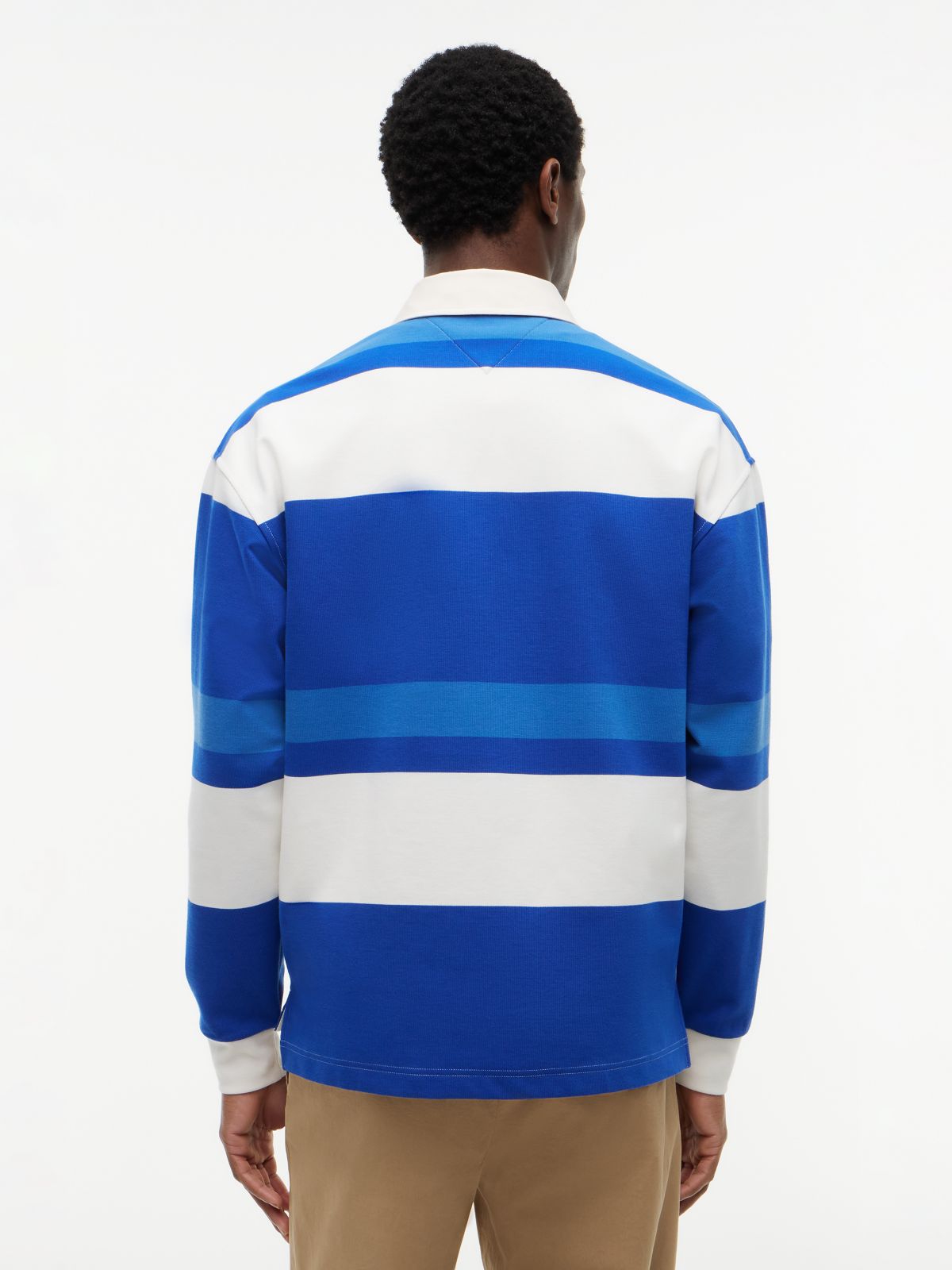 Stripe Relaxed Rugby Shirt — Blue