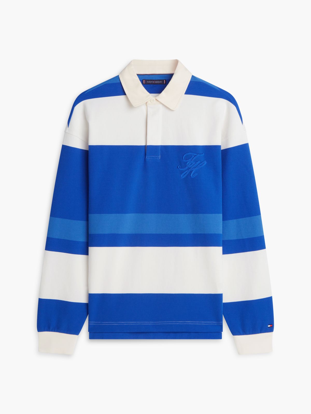 Stripe Relaxed Rugby Shirt — Blue