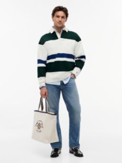 Stripe Relaxed Rugby Shirt — White 2