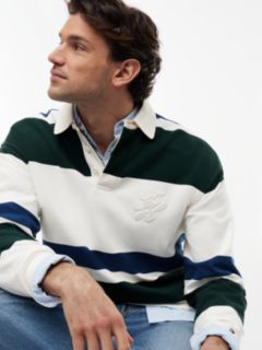 Stripe Relaxed Rugby Shirt — White 3