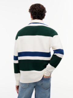 Stripe Relaxed Rugby Shirt — White 4