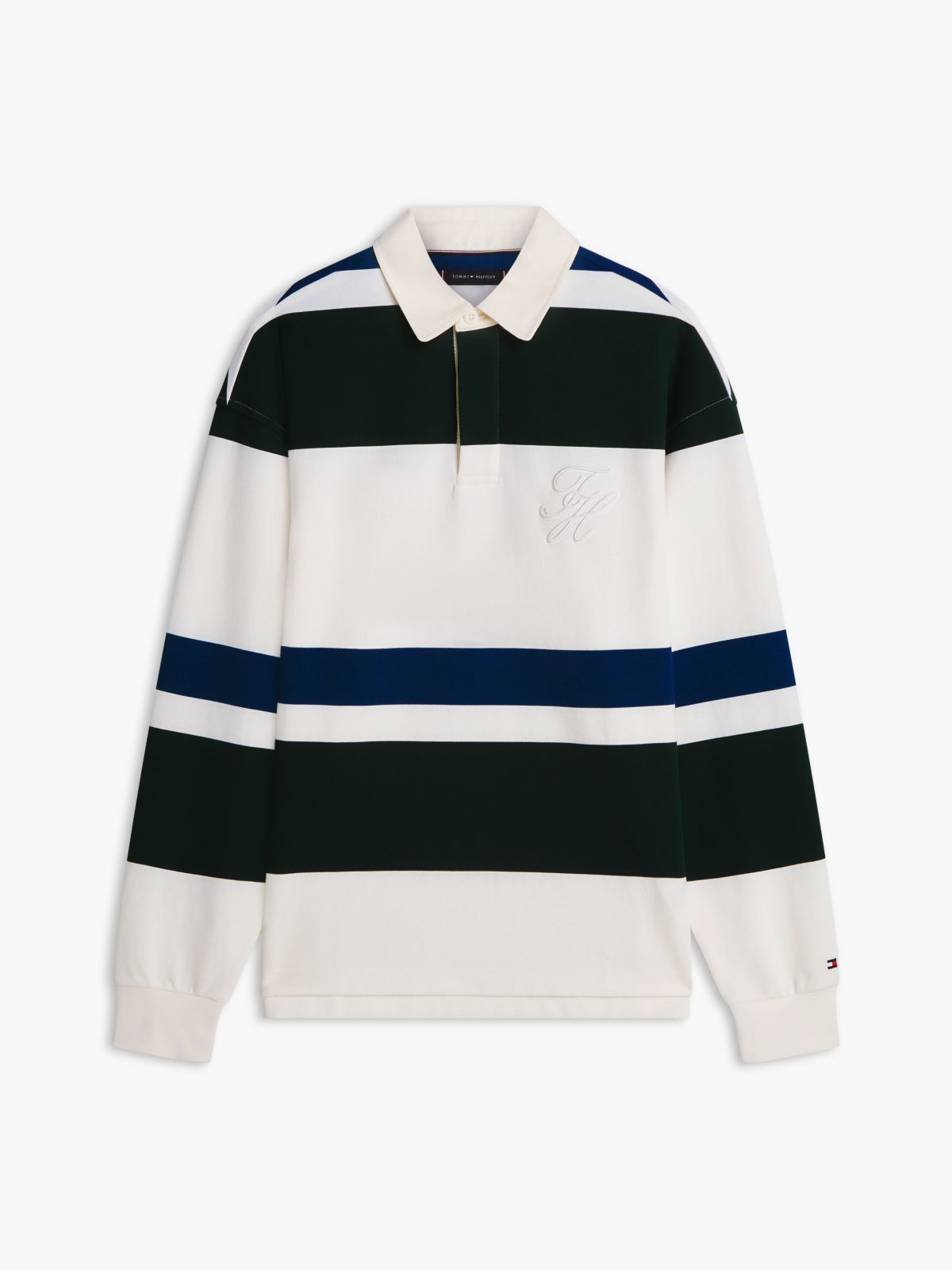 Stripe Relaxed Rugby Shirt — White