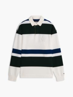 Stripe Relaxed Rugby Shirt — White 5