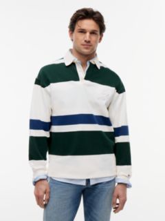 Stripe Relaxed Rugby Shirt — White 1