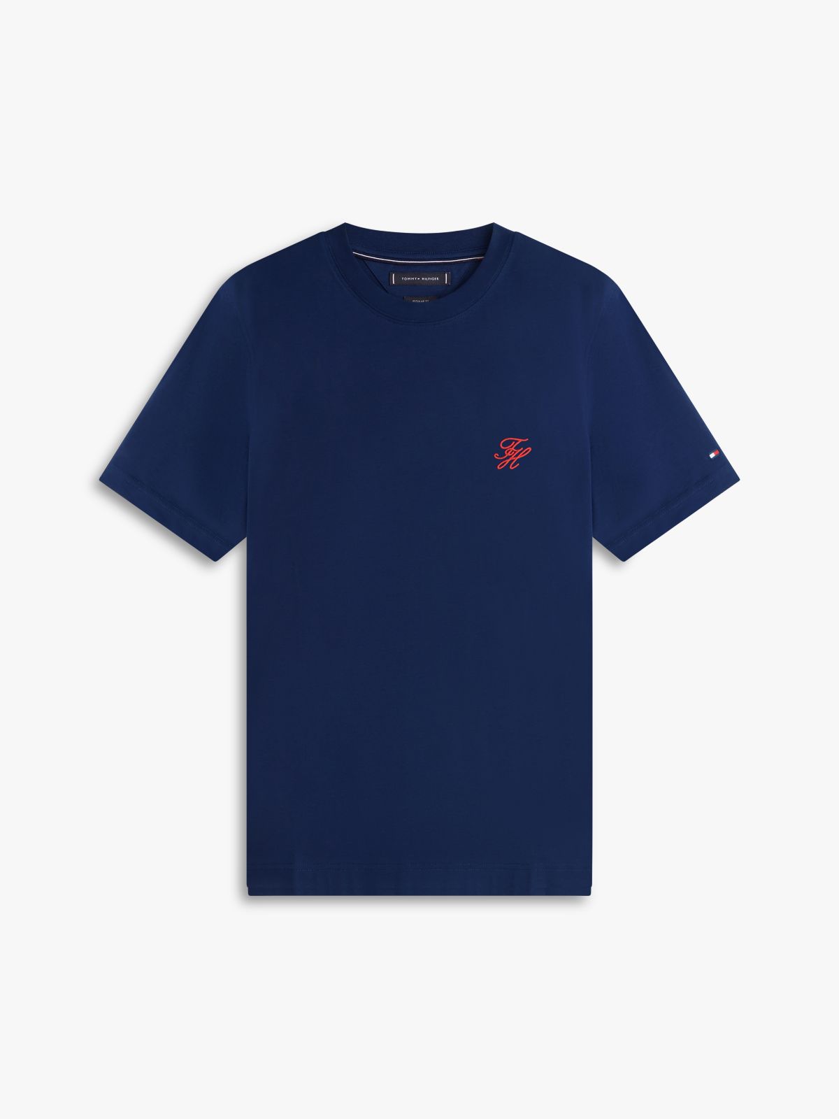 Logo Embroidery Jersey T-Shirt — Blue
