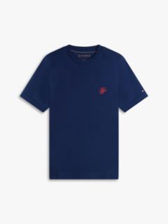 Logo Embroidery Jersey T-Shirt — Blue 5