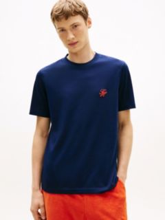 Logo Embroidery Jersey T-Shirt — Blue 1