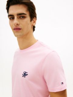 Logo Embroidery Jersey T-Shirt — Pink 2