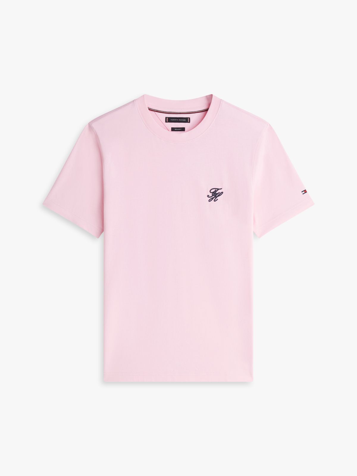 Logo Embroidery Jersey T-Shirt — Pink