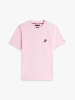 Logo Embroidery Jersey T-Shirt — Pink 5