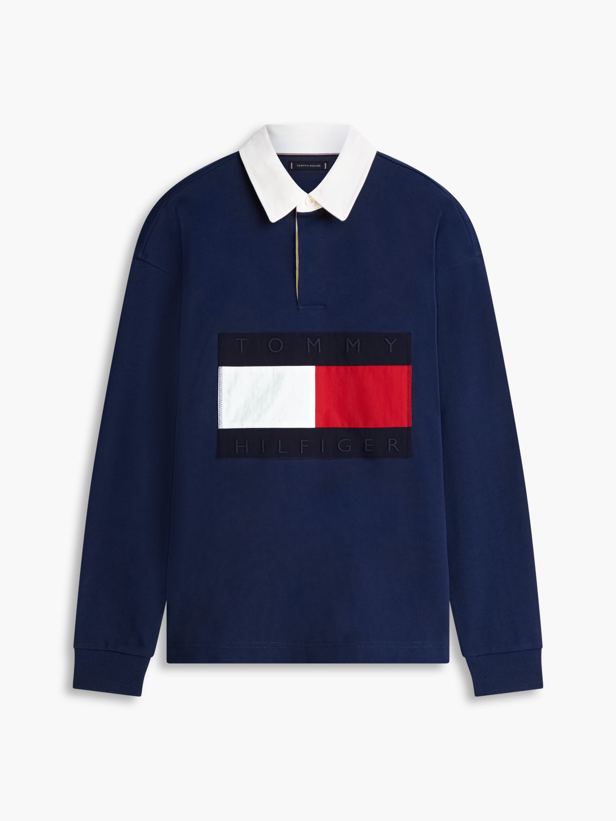 Flag Logo Relaxed Rugby Shirt — Blue