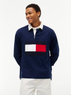 Flag Logo Relaxed Rugby Shirt — Blue 1