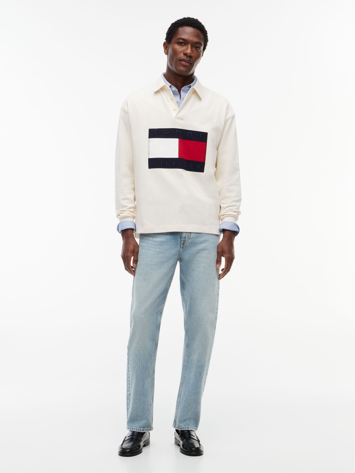 Flag Logo Relaxed Rugby Shirt — Yellow