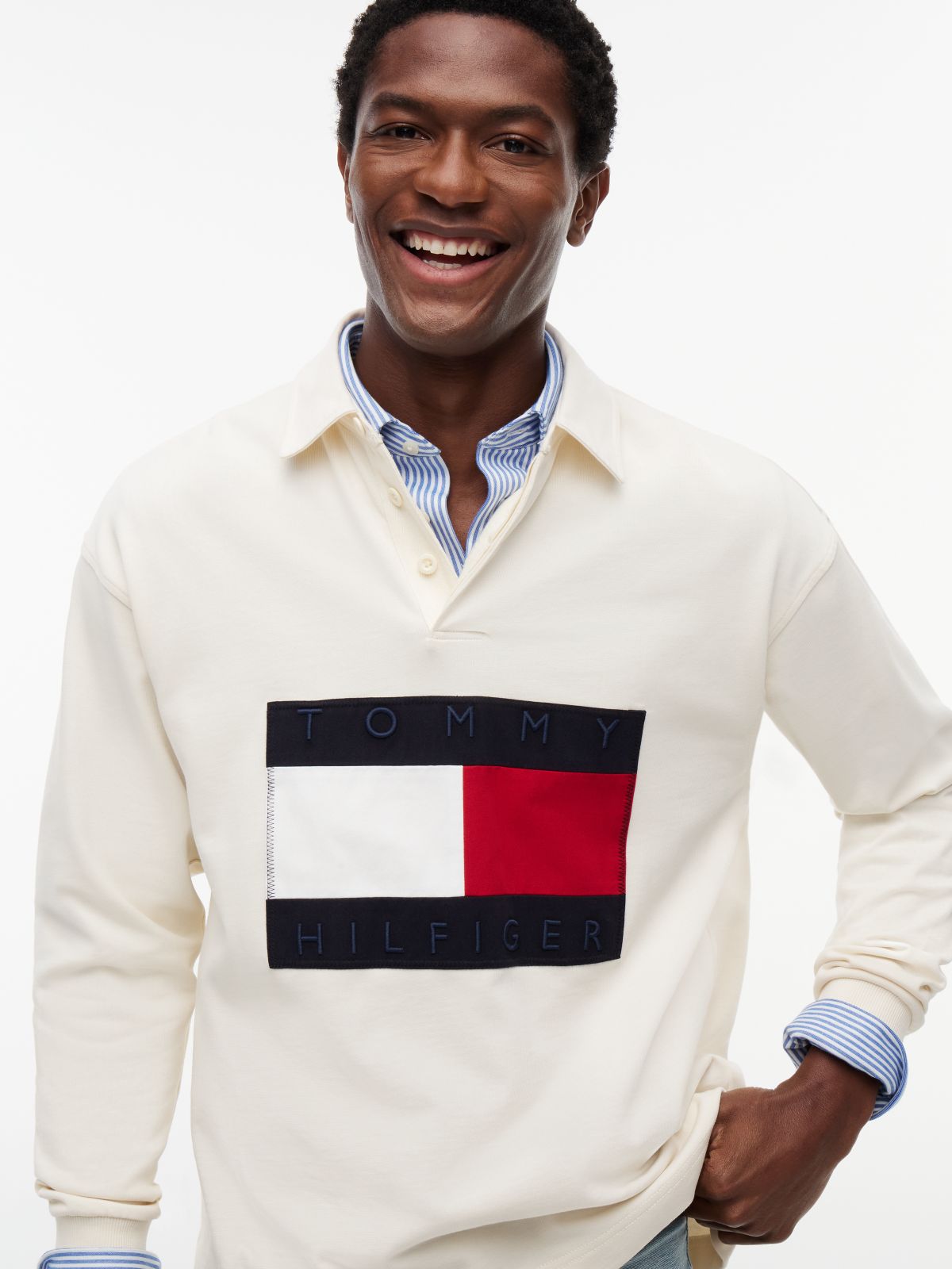 Flag Logo Relaxed Rugby Shirt — Yellow